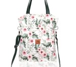 A large, original, spring bag in a beautiful floral pattern with pockets