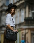 Bag / backpack 2 in 1 made of black eco leather 