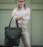 Khaki bag made of thick, waterproof nubuck (1)