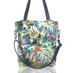 Original tote bag in tropical monstery leaves. (1)
