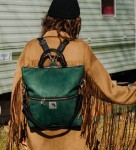 Bag / backpack 2 in 1 made of black eco leather  (1) (1) (1)