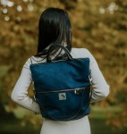 Bag / backpack 2 in 1 made of black eco leather  (1) (1) (1) (1) (1)