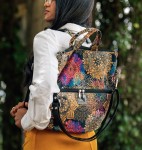 Bag / backpack 2 in 1 made of blue velor (1) (1) (1)