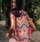 Bag / backpack 2 in 1 made of blue velor (1) (1) (1) (1) (1)
