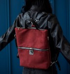 Bag / backpack 2 in 1 made of black eco leather  (1) (1) (1) (1) (1) (1)