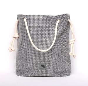 Gray hobo bag, rope handles