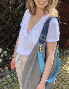 Gray bag made of eco suede (1)
