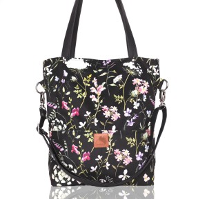 Beautiful black floral bag - meadow (1)