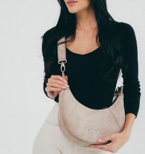 Mini HOBO aus Bio-Nubuk in Beige